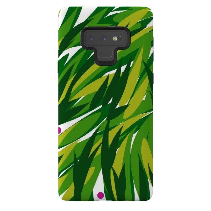 Galaxy Note 9 StrongFit Green Palms by Josie