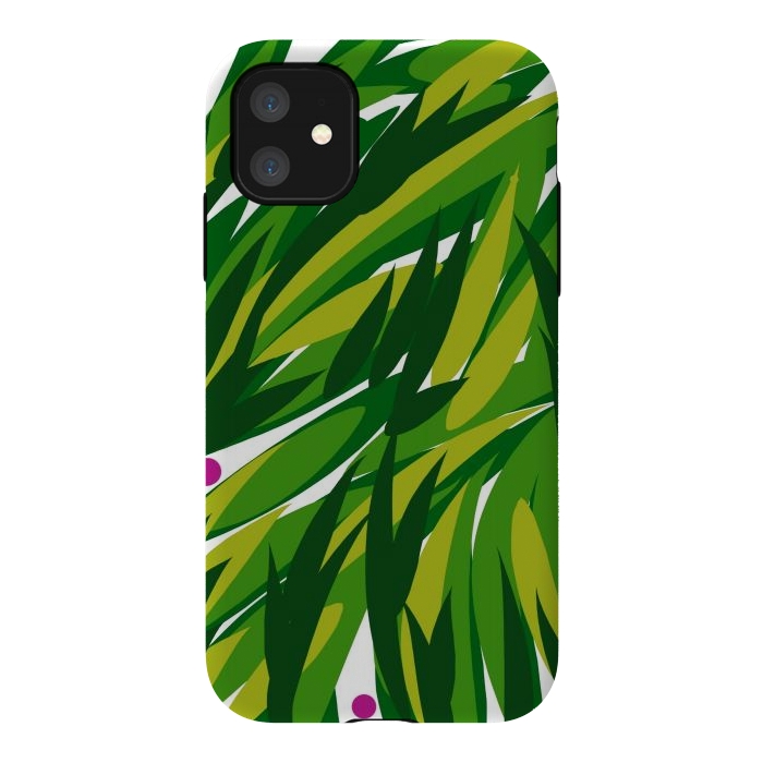 iPhone 11 StrongFit Green Palms by Josie