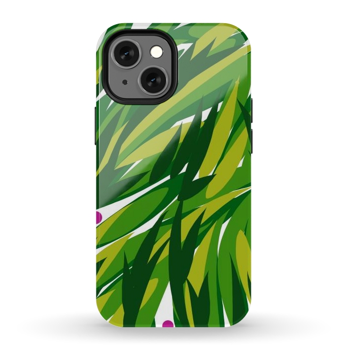 iPhone 12 mini StrongFit Green Palms by Josie