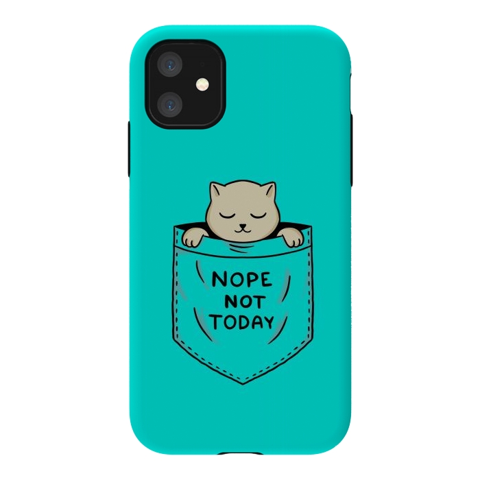 iPhone 11 StrongFit Cat Pocket by Coffee Man