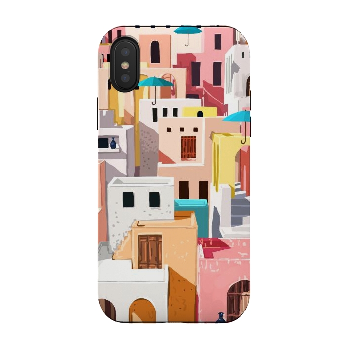 iPhone Xs / X StrongFit Pastel Cityscape by Uma Prabhakar Gokhale