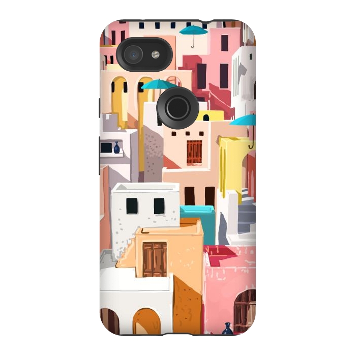 Pixel 3AXL StrongFit Pastel Cityscape by Uma Prabhakar Gokhale