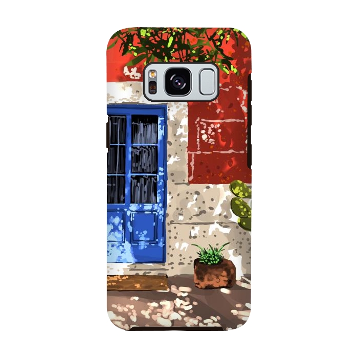 Galaxy S8 StrongFit Intentful Living | Summer Architecture Travel Positivity | Optimism Good Vibes Bohemian House Door by Uma Prabhakar Gokhale