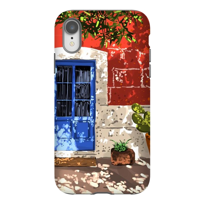 iPhone Xr StrongFit Intentful Living | Summer Architecture Travel Positivity | Optimism Good Vibes Bohemian House Door by Uma Prabhakar Gokhale