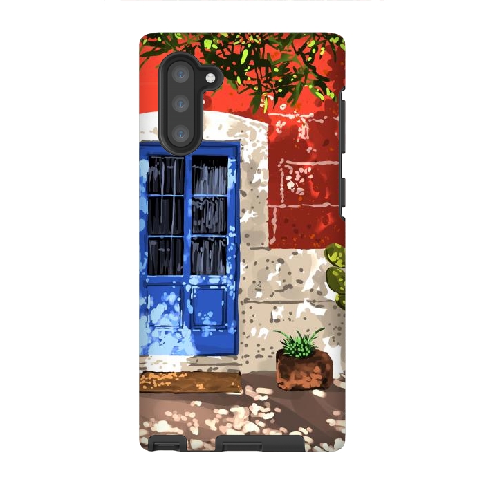 Galaxy Note 10 StrongFit Intentful Living | Summer Architecture Travel Positivity | Optimism Good Vibes Bohemian House Door by Uma Prabhakar Gokhale
