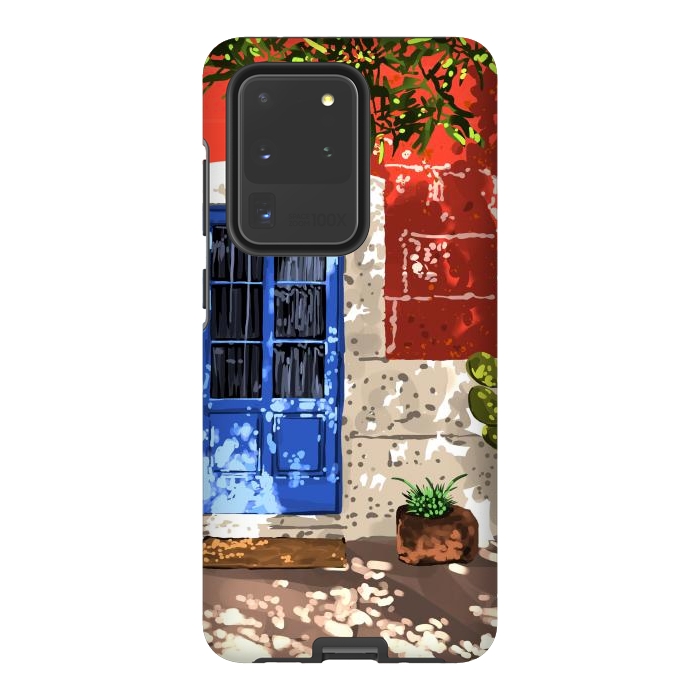 Galaxy S20 Ultra StrongFit Intentful Living | Summer Architecture Travel Positivity | Optimism Good Vibes Bohemian House Door by Uma Prabhakar Gokhale