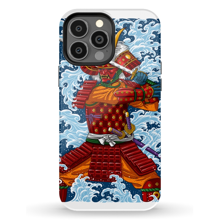 iPhone 13 Pro Max StrongFit Samurai battling under the Tsunami by Alberto