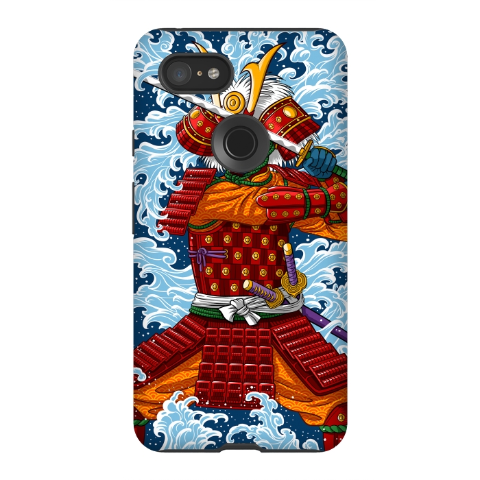 Pixel 3XL StrongFit Samurai battling under the Tsunami by Alberto