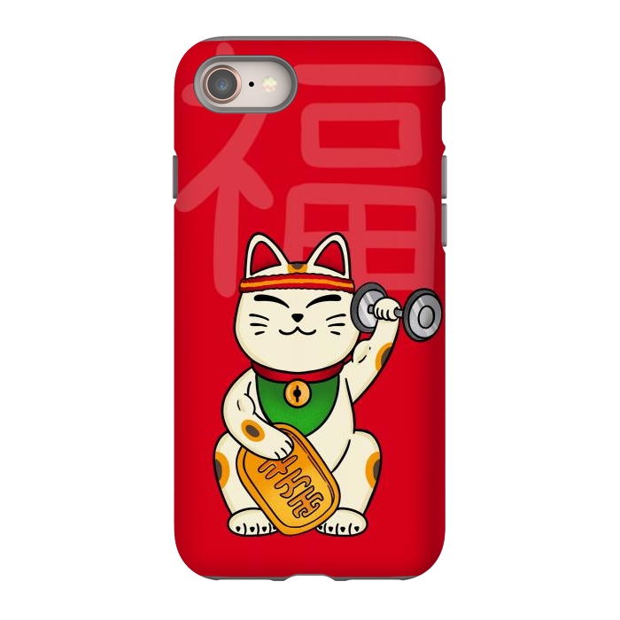 iPhone 8 StrongFit Cat lucky gym by Coffee Man