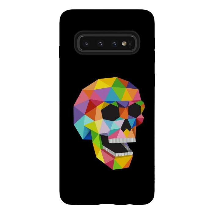 Galaxy S10 StrongFit Skull Polygons by Coffee Man