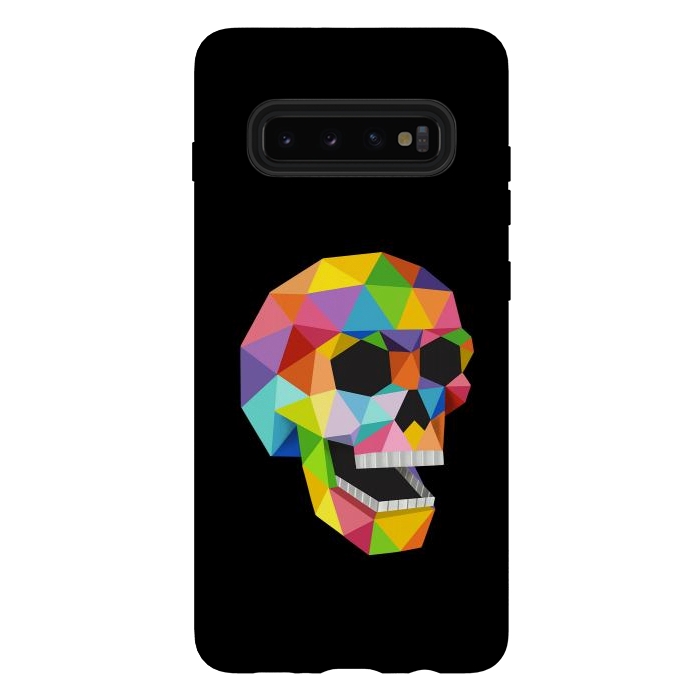 Galaxy S10 plus StrongFit Skull Polygons by Coffee Man