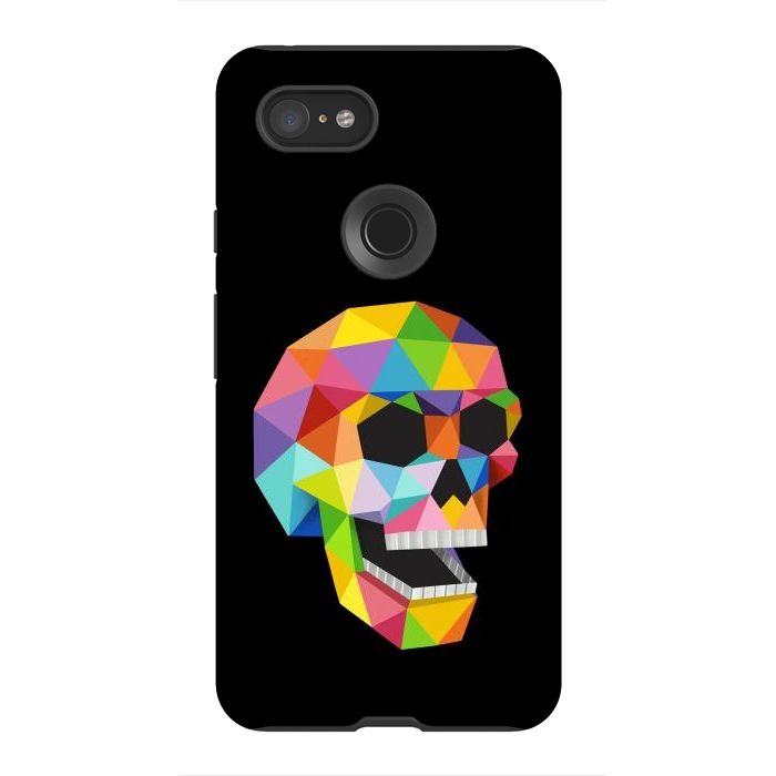 Pixel 3XL StrongFit Skull Polygons by Coffee Man