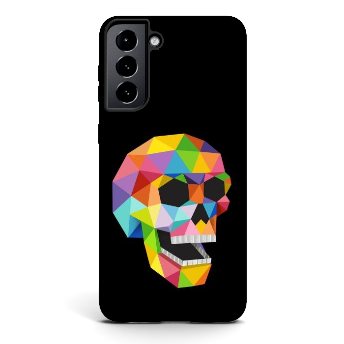 Galaxy S21 StrongFit Skull Polygons by Coffee Man