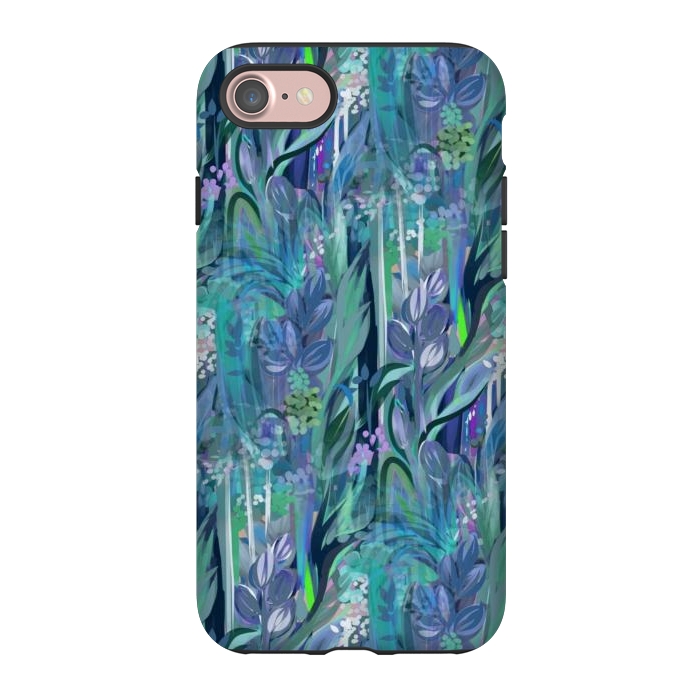 iPhone 7 StrongFit Blue Leaves  by Josie
