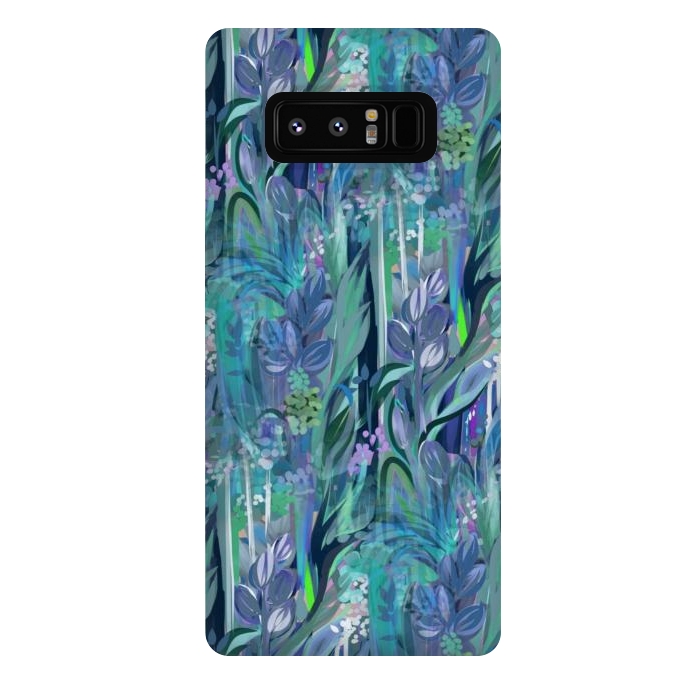 Galaxy Note 8 StrongFit Blue Leaves  by Josie
