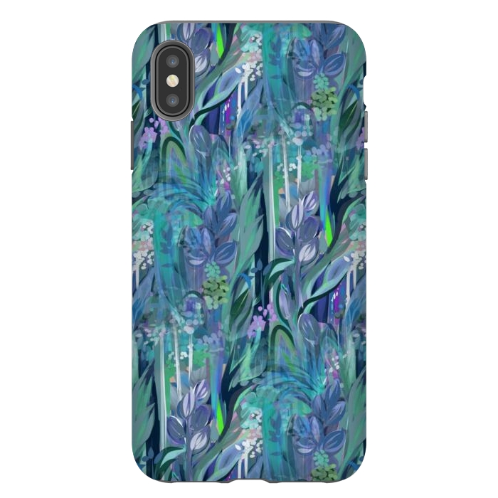 iPhone Xs Max StrongFit Blue Leaves  by Josie