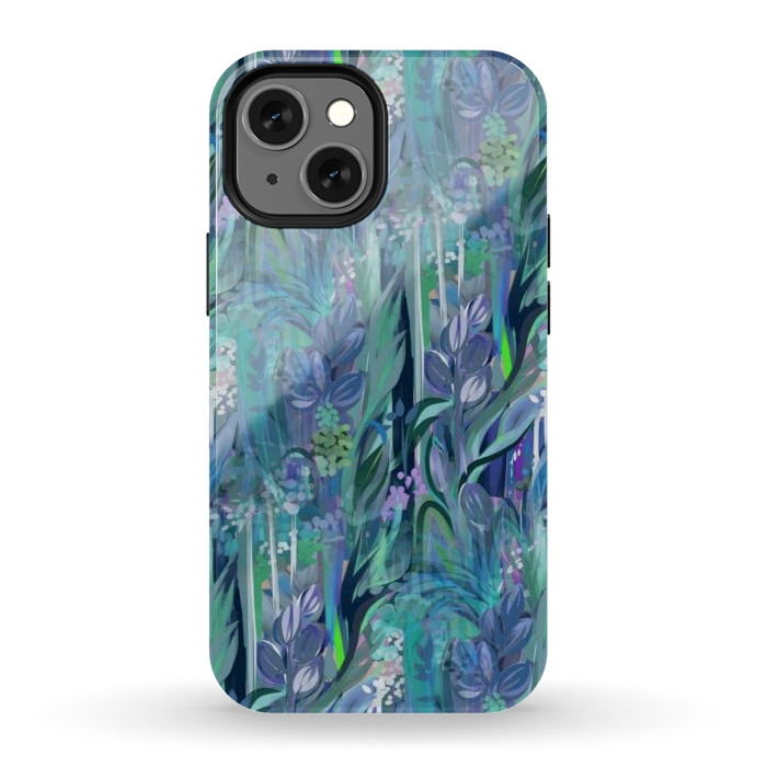 iPhone 12 mini StrongFit Blue Leaves  by Josie