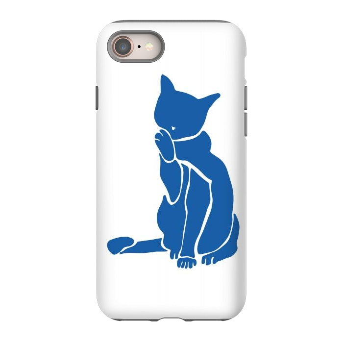 iPhone 8 StrongFit Matisse's Cat Var. 1 in Blue by ECMazur 