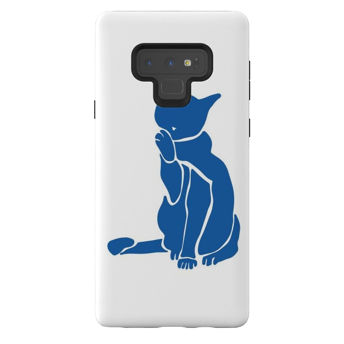 Galaxy Note 9 StrongFit Matisse's Cat Var. 1 in Blue by ECMazur 