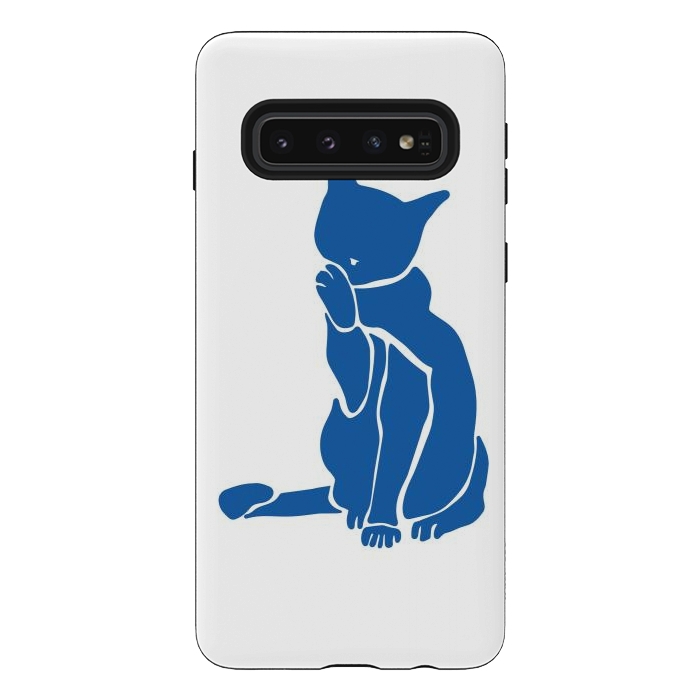 Galaxy S10 StrongFit Matisse's Cat Var. 1 in Blue by ECMazur 