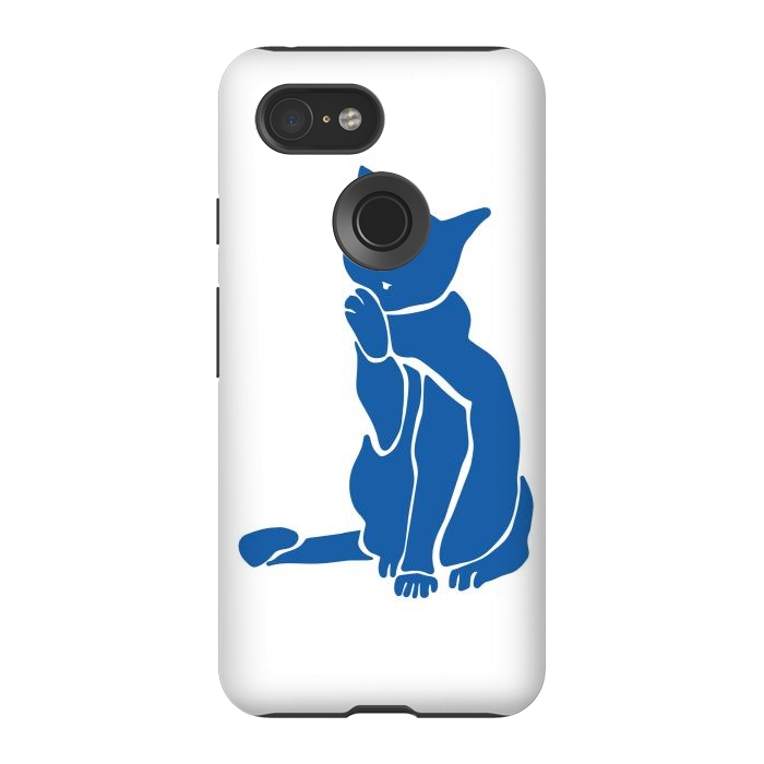 Pixel 3 StrongFit Matisse's Cat Var. 1 in Blue by ECMazur 