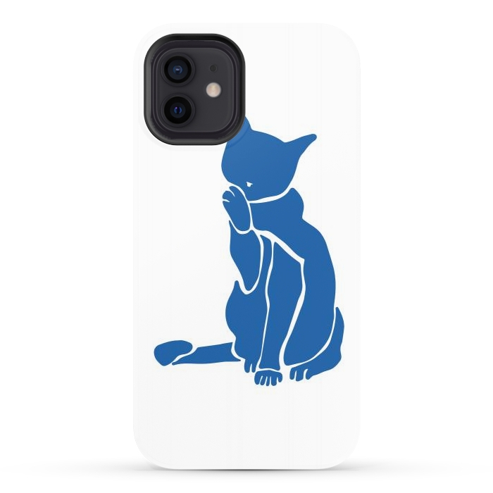 iPhone 12 StrongFit Matisse's Cat Var. 1 in Blue by ECMazur 