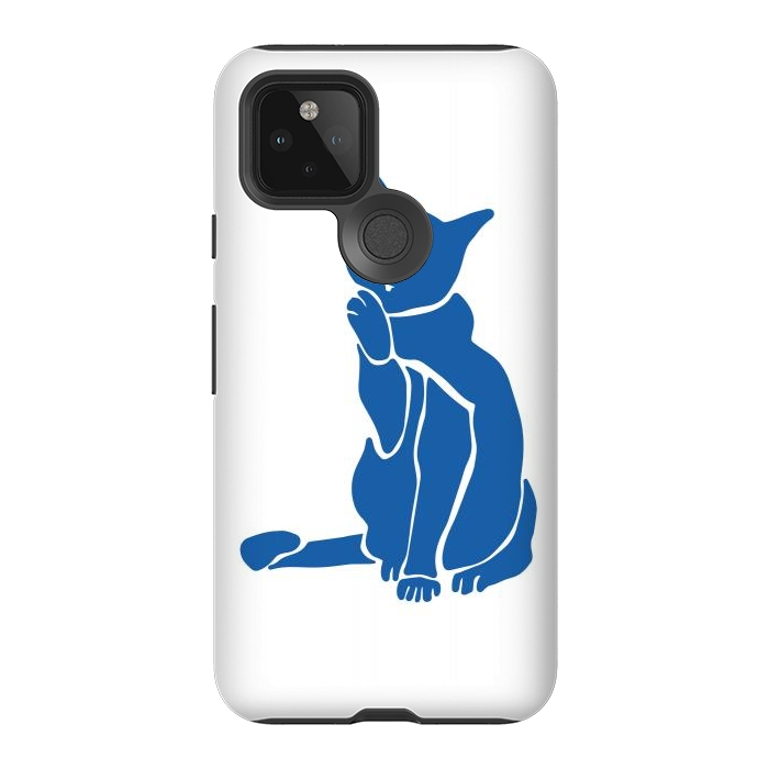Pixel 5 StrongFit Matisse's Cat Var. 1 in Blue by ECMazur 