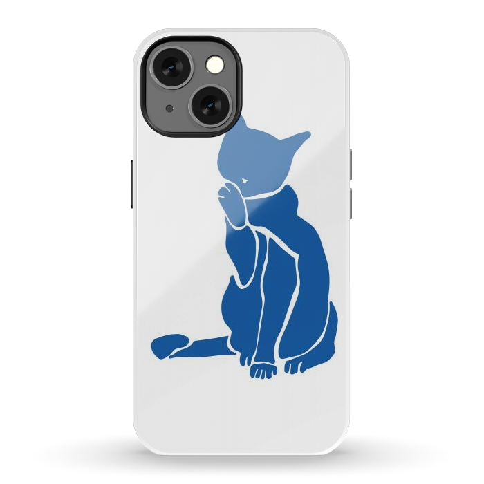 iPhone 13 StrongFit Matisse's Cat Var. 1 in Blue by ECMazur 