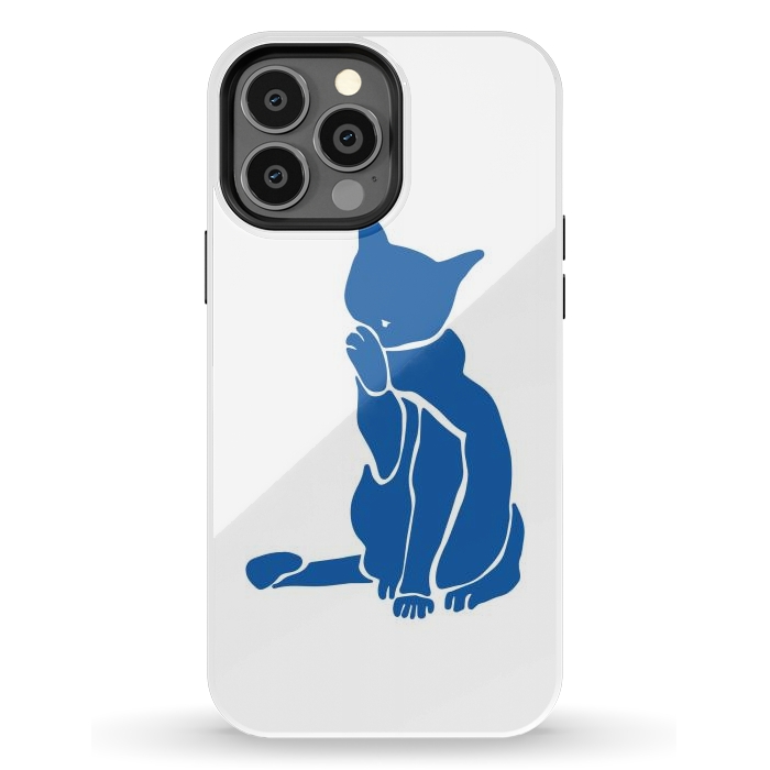 iPhone 13 Pro Max StrongFit Matisse's Cat Var. 1 in Blue by ECMazur 