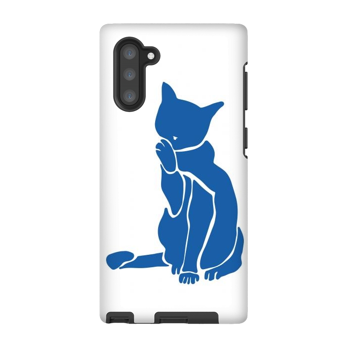 Galaxy Note 10 StrongFit Matisse's Cat Var. 1 in Blue by ECMazur 