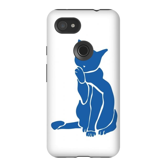 Pixel 3AXL StrongFit Matisse's Cat Var. 1 in Blue by ECMazur 
