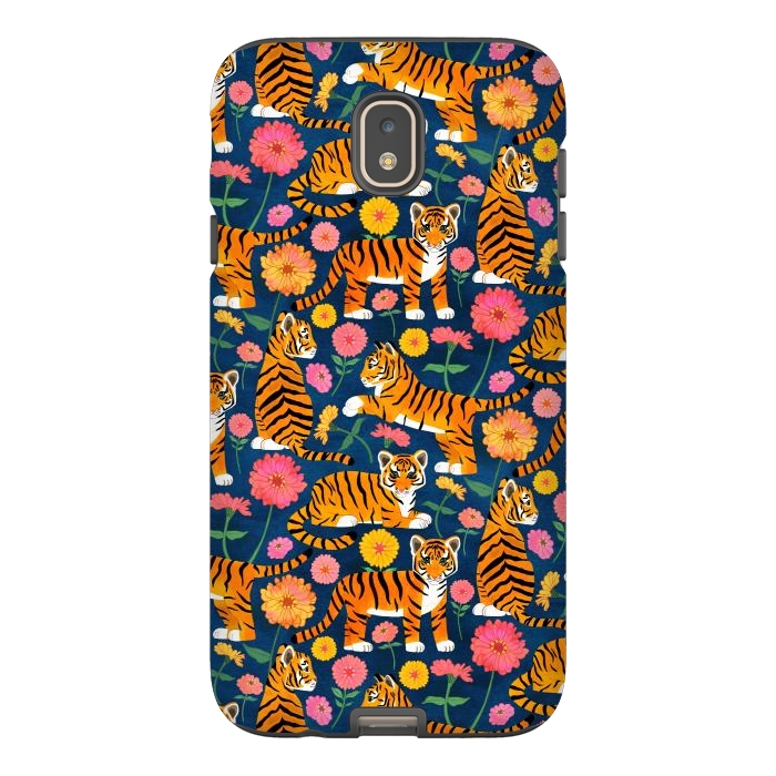 Galaxy J7 StrongFit Tiger Cubs and Zinnias by Tangerine-Tane