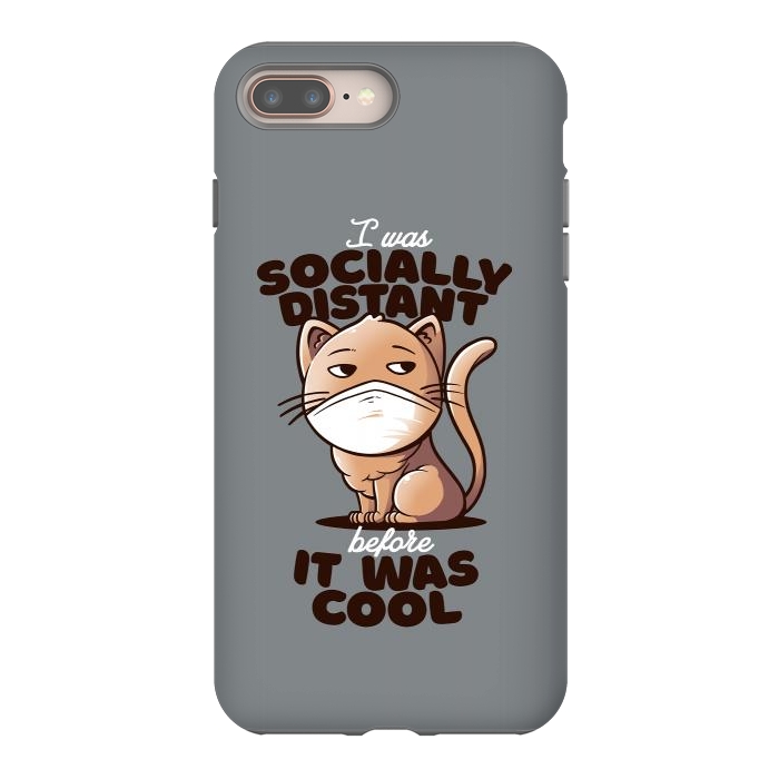 iPhone 7 plus StrongFit Socially Distant Cat by eduely