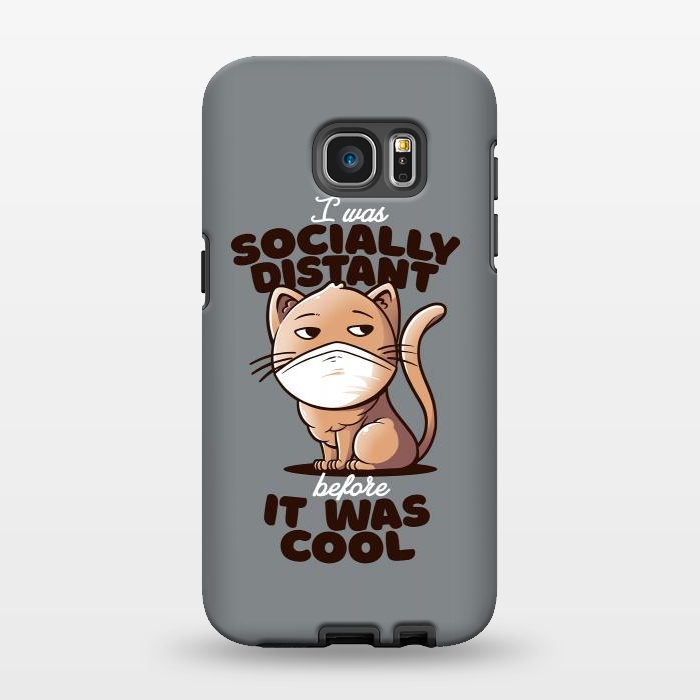 Galaxy S7 EDGE StrongFit Socially Distant Cat by eduely