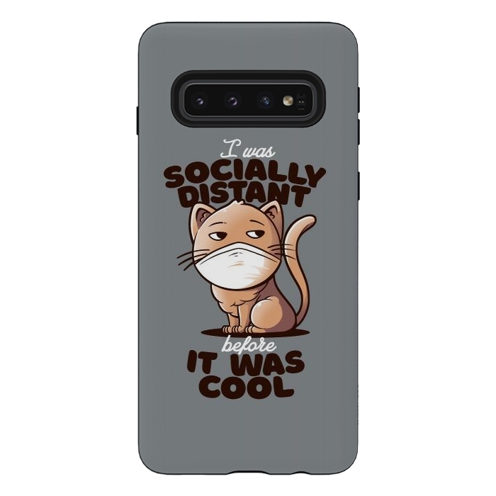 Galaxy S10 StrongFit Socially Distant Cat by eduely