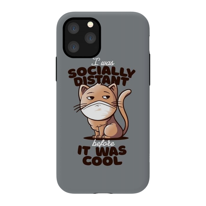 iPhone 11 Pro StrongFit Socially Distant Cat by eduely