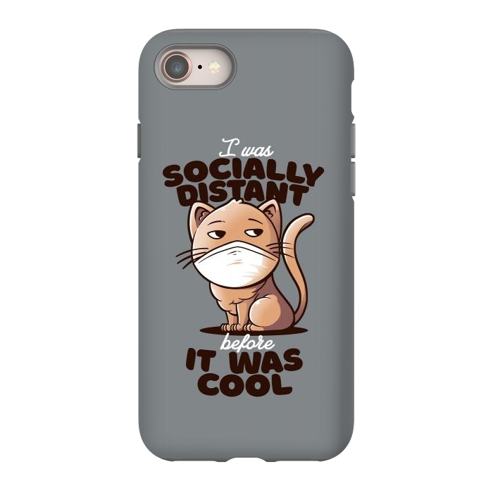 iPhone SE StrongFit Socially Distant Cat by eduely