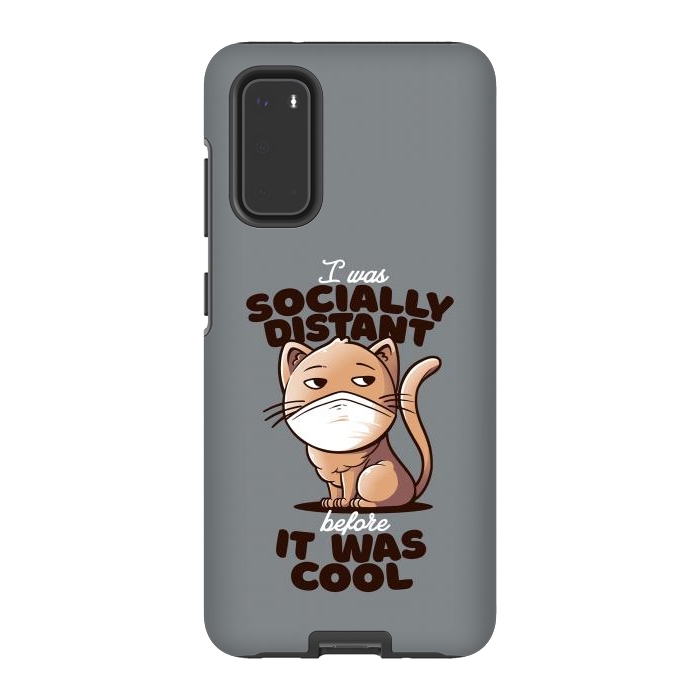 Galaxy S20 StrongFit Socially Distant Cat by eduely