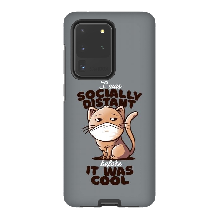 Galaxy S20 Ultra StrongFit Socially Distant Cat by eduely