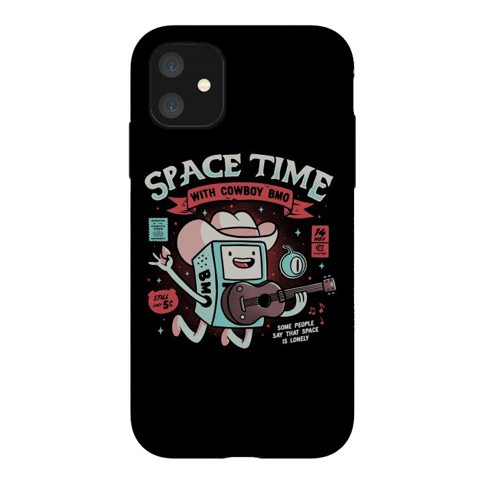 iPhone 11 StrongFit Space Time Cool Robot Cowboy Gift by eduely