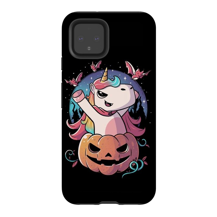 Pixel 4 StrongFit Spooky Unicorn Funny Cute Magic Halloween by eduely