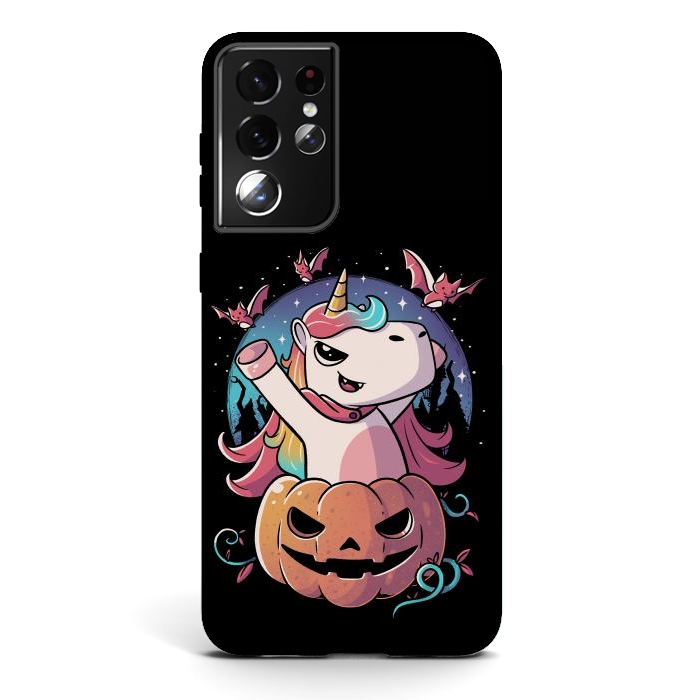 Galaxy S21 ultra StrongFit Spooky Unicorn Funny Cute Magic Halloween by eduely