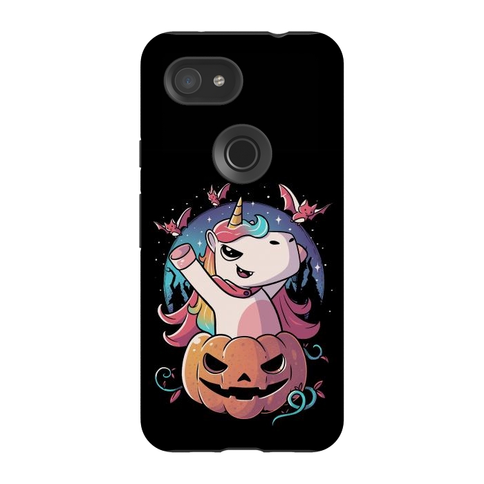Pixel 3A StrongFit Spooky Unicorn Funny Cute Magic Halloween by eduely