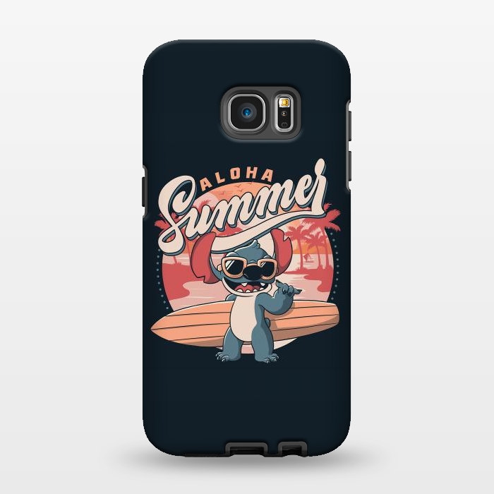 Galaxy S7 EDGE StrongFit Aloha Summer Funny Alien Beach by eduely