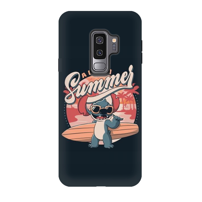 Galaxy S9 plus StrongFit Aloha Summer Funny Alien Beach by eduely