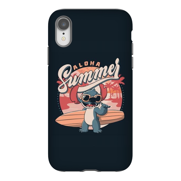 iPhone Xr StrongFit Aloha Summer Funny Alien Beach by eduely