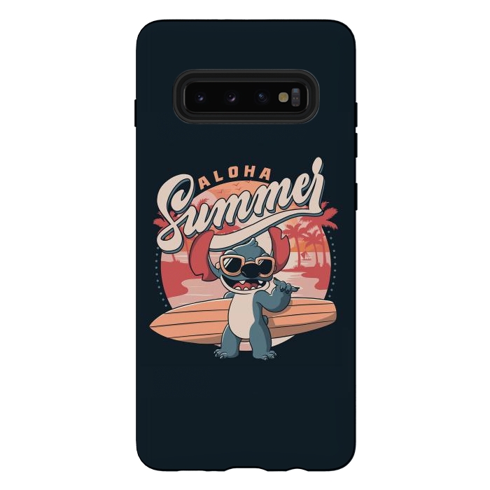 Galaxy S10 plus StrongFit Aloha Summer Funny Alien Beach by eduely
