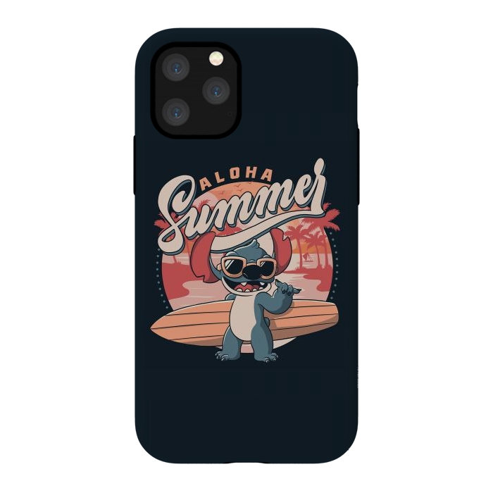 iPhone 11 Pro StrongFit Aloha Summer Funny Alien Beach by eduely