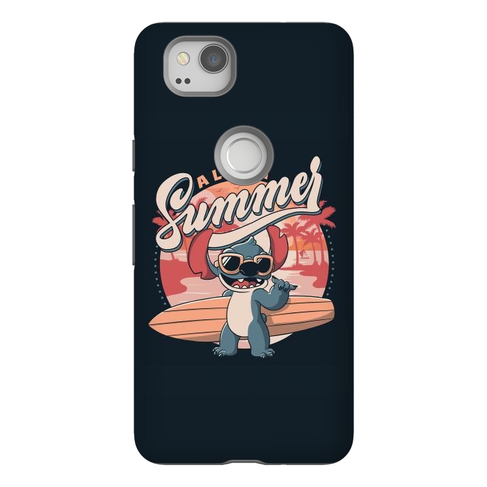 Pixel 2 StrongFit Aloha Summer Funny Alien Beach by eduely
