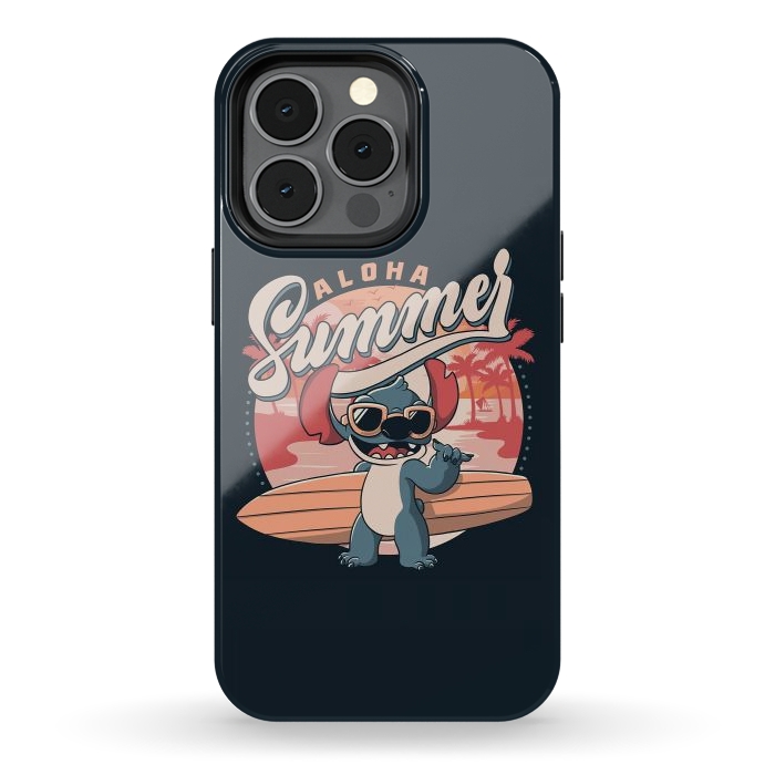 iPhone 13 pro StrongFit Aloha Summer Funny Alien Beach by eduely